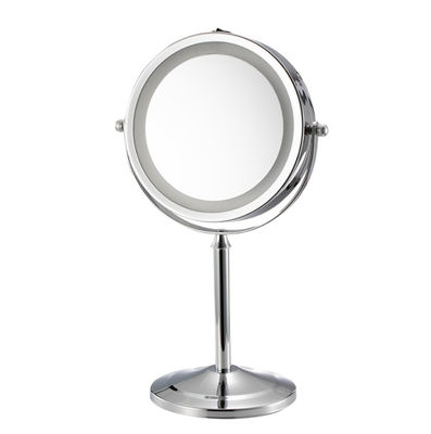 Specchio di vanità su due lati europeo del metallo del bagno della camera da letto dello specchio di bellezza dello specchio HD della tavola di condimento della luce del materiale di riempimento di stile