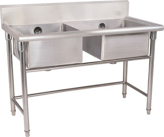 Lavandino d'argento 1.2mm del compartimento del doppio dell'acciaio inossidabile per il ristorante con il MDF