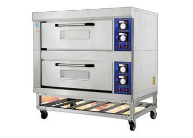 2 Decks 4 Trays Electric Far-Infrared Bakery Oven Stainless Steel Exterior Independent Chambers and Temperature Control