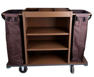 Hotel 3 - carrello di pulizia domestica di livello,6 " ruote PP Vernice di ferro marrone attrezzature di servizio delle camere