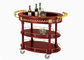 2 scaffali anneriscono l'attrezzatura di legno di servizio del carrello del vino dell'albergo di lusso del liquore/bevanda della stanza