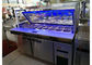 Tabella refrigerata porta blu della preparazione del panino di Ray 2 con il fan di vetro del coperchio che si raffredda/congelatore di frigorifero commerciale di Antivari di insalata