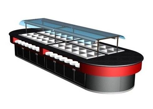 Attrezzatura Buffet Commerciale 400L con Luce Riscaldante per Cucina Legno Liscio Caldo 7kw