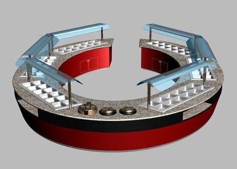 Apparecchiature per buffet commerciali Tavoli da buffet da ristorante di forma ovale e rotonda